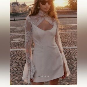 White Long Sleeve Lace Topper (NOT DRESS)